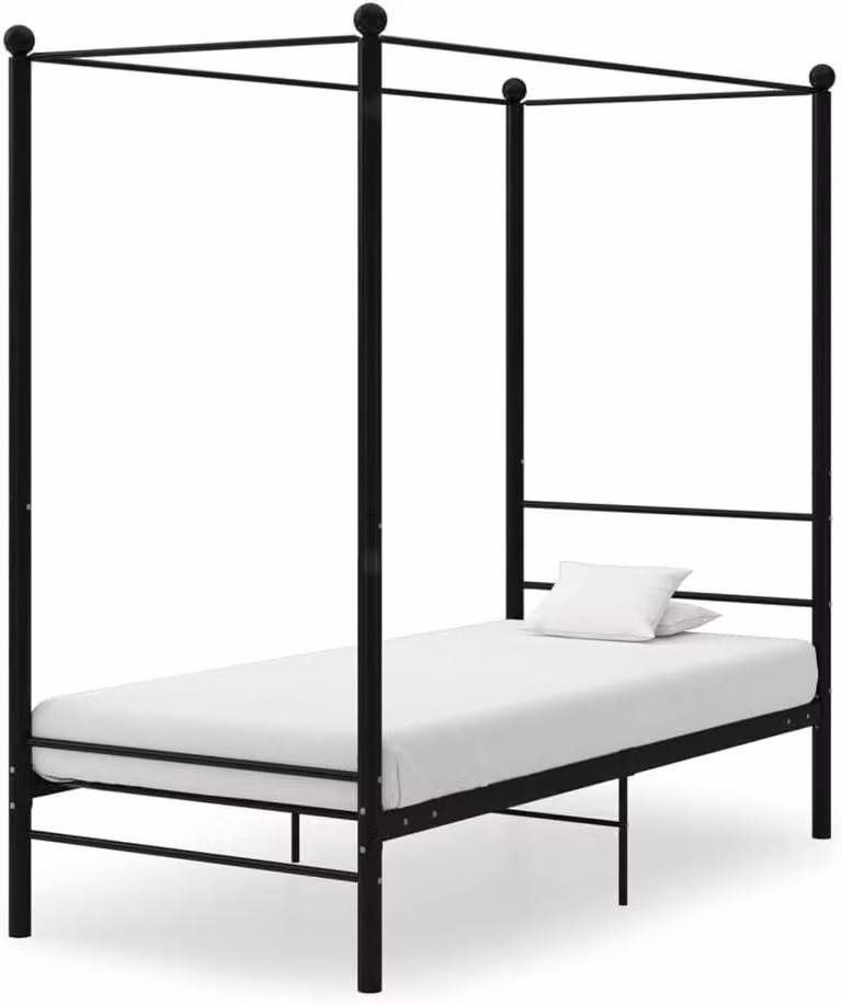 Metalen Hemelbedframe voor Volwassenen - Zwart - B/D: 100 x 200 cm