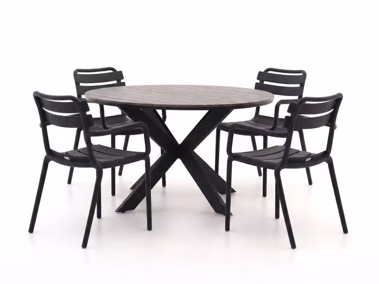 Forza Furniture Diningset Forza voor 4 personen van polywood voor in de tuin of op het terras