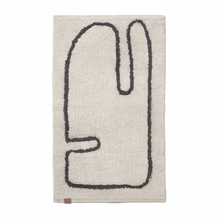 Ferm Living Lay badmat Off white-coffee B: 50 cm, D: 70 cm