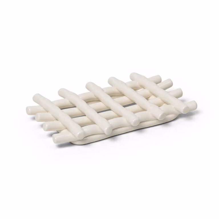 Ferm Living Ceramic zeepbakje Wit B: 10 cm, D: 14,5 cm