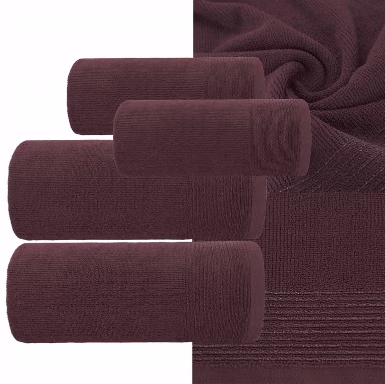 Eurofirany Luxe Katoenen Handdoek Set Bordeaux, 2x 50x90 cm & 2x 70x140 cm