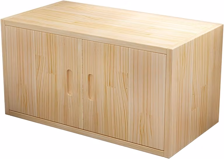 Houten opbergkist Entree voor speelgoed en organisatie - Houtkleur - 80 cm