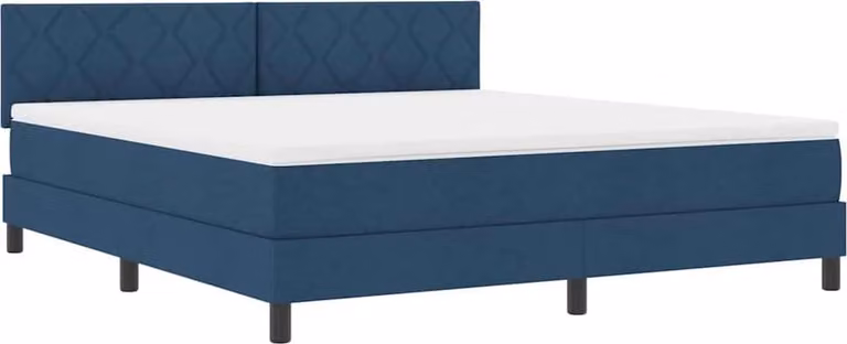 vidaXL Boxspringbed met matras en stoffen bekleding, blauw, 180 x 200 cm