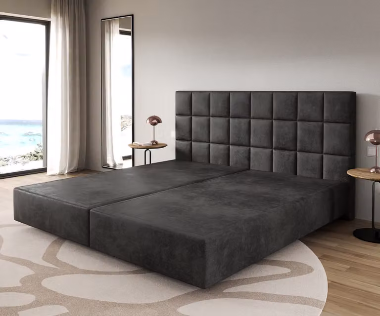 DELIFE Boxspringframe Dream-Fine microvezel antraciet 200x200 cm