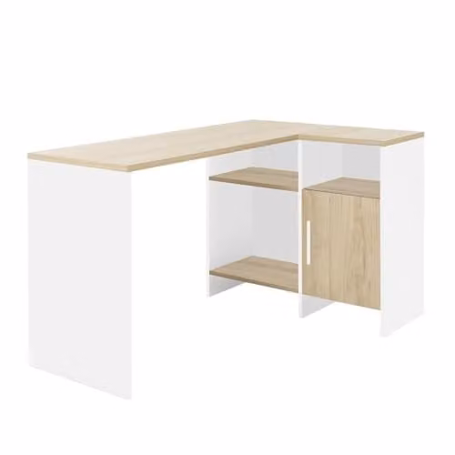 Calicosy Liverpool industrieel hoekbureau voor volwassenen, zwart houtmix, B/D/H: 136 x 88 x 76 cm