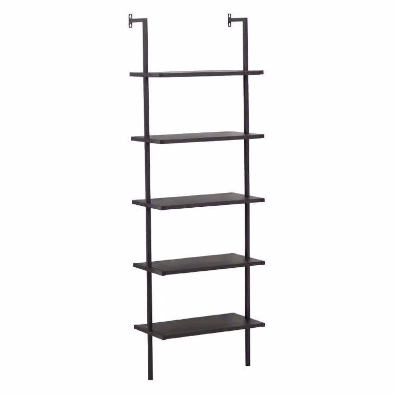 Nest of Nora Metalen boekenkast met 5 planken - Zwart - Hoogte: 183 cm