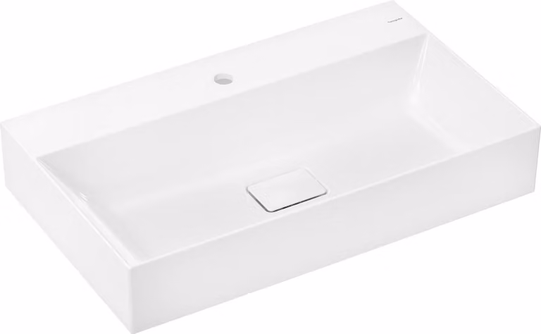 Hansgrohe Xevolos E wastafel, wit, B: 80 cm, D: 48 cm, met kraangat en zonder overloop, SmartClean, 61096450