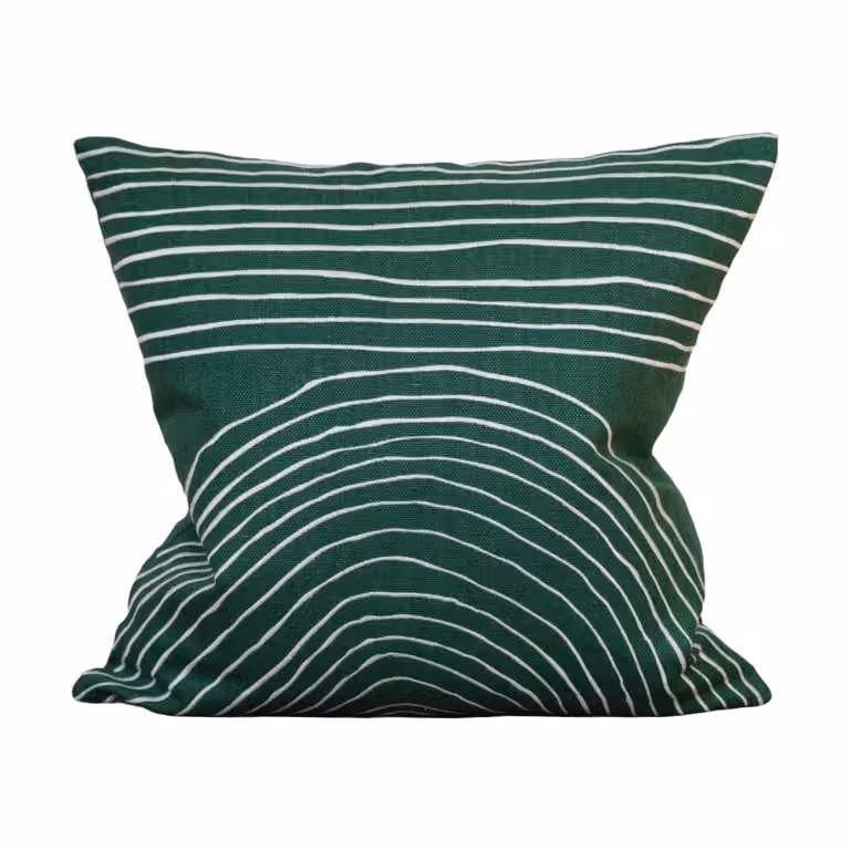 Fine Little Day Strå kussensloop Green 48x48 cm