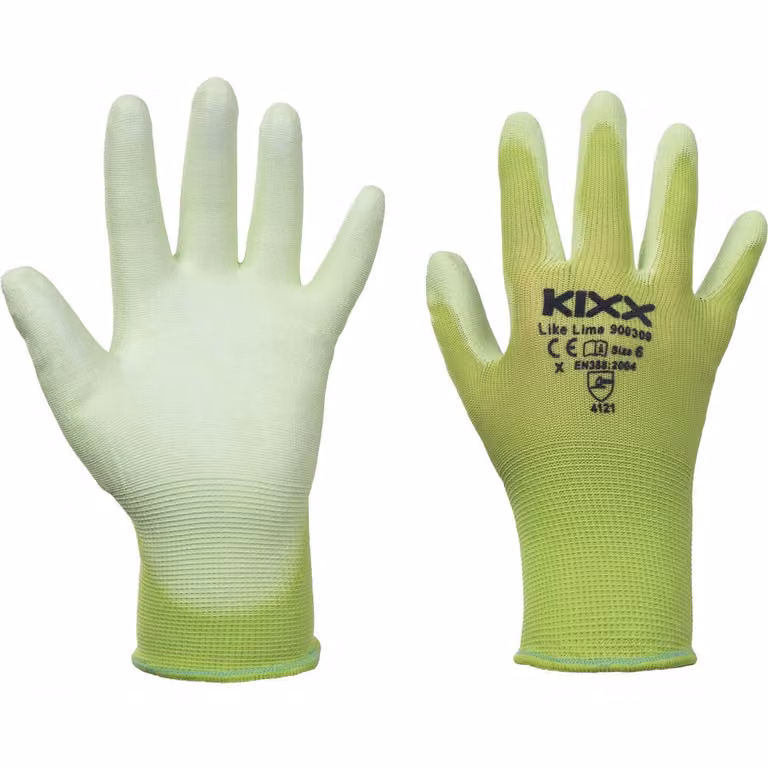 Kixx handschoen lime maat 9