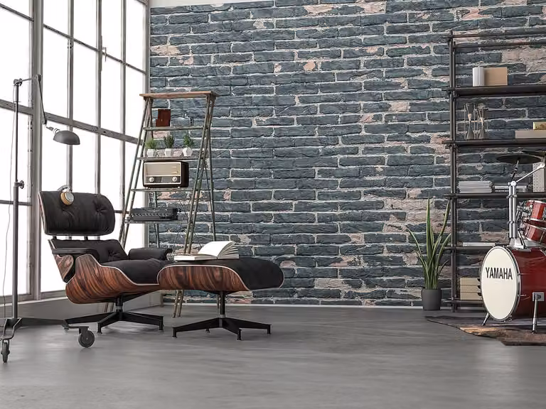 home24 Vliesbehang Painted Bricks Mural Breedte: 368 cm, Hoogte: 248 cm