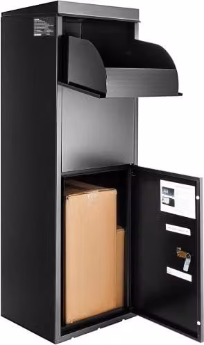 VEVOR pakketbrievenbus met wachtwoordslot en antidiefstalopening, stalen pakketbox, B/D/H: 35,5 x 29,5 x 105,5 cm