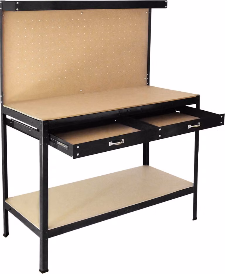 Monster Shop Werkbank met steunplank en lade, zwart