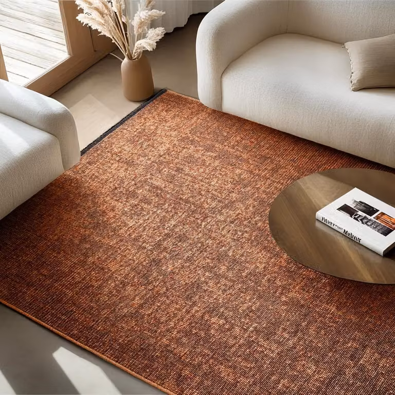 Zacht Katoenen Vloerkleed Terracotta Boho Stijl Wasbaar met Antislip B: 200 cm, L: 290 cm