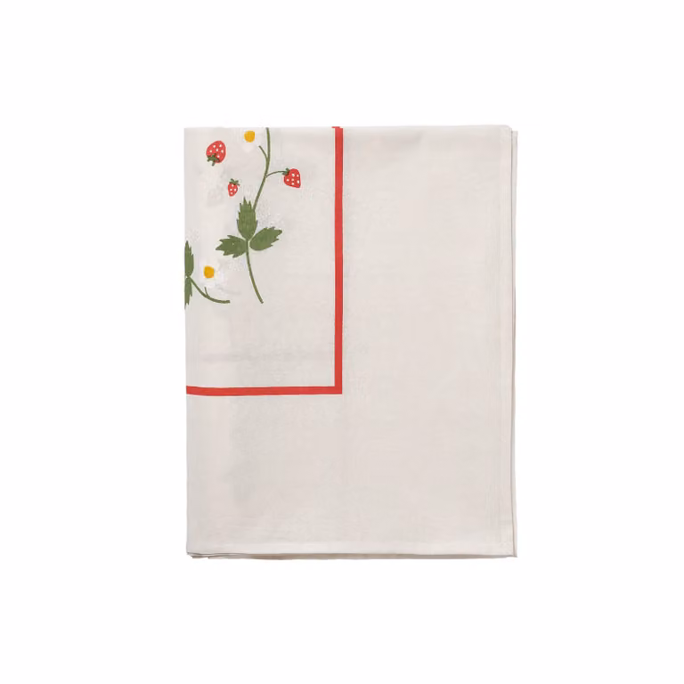 Pick a Poppy Wild Strawberry tafelkleed - Rood - B: 350 cm, D: 150 cm