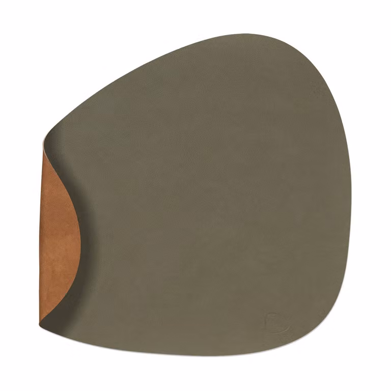 LIND DNA Nupo placemat keerbaar curve L 1 stuks Army green-nature