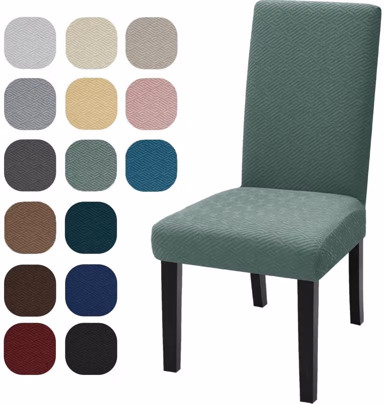 Ibenzoa Universele en Wasbare Stretch Stoelhoezen Set van 2 - Groen