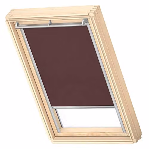 VELUX Lichtdoorlatend Rolgordijn RFL MK06 Donkerbruin met Grijze Geleiders