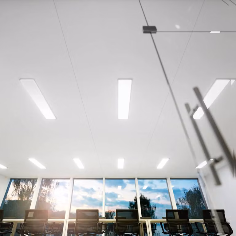 Sigor LED plafondlamp Fled, modern wit, rechthoekig kunststof paneel voor woon- of eetkamer