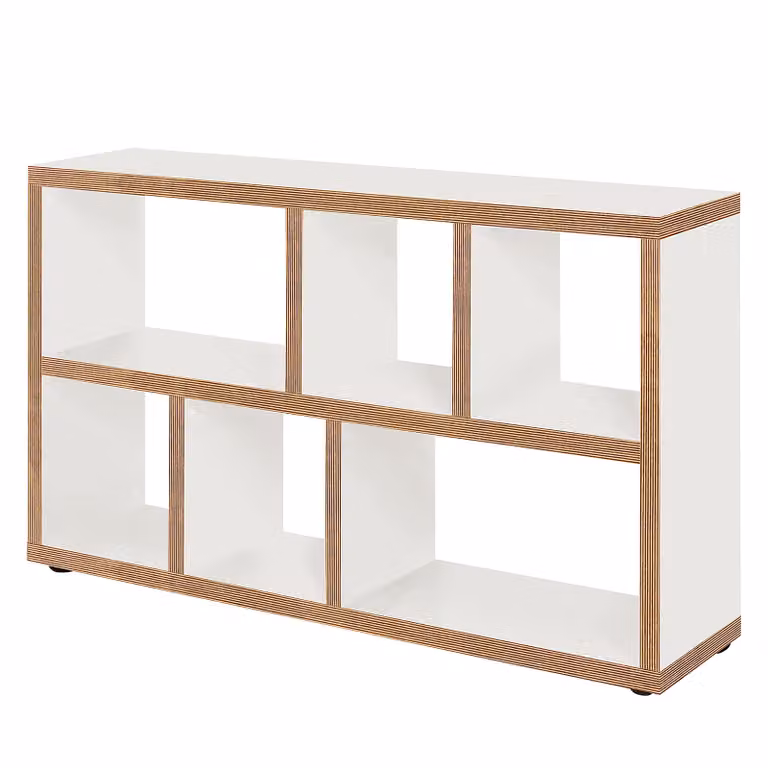home24 Open kast III honingraatpaneel wit/bruin H 150 x B 83 x D 34 cm