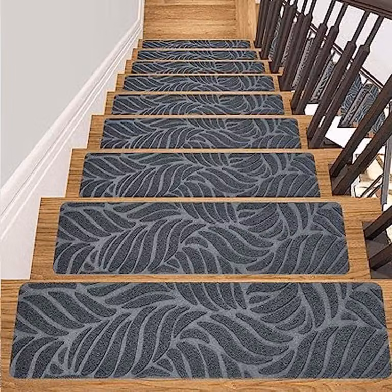 Grijs antislip traptapijt voor veilig lopen, herbruikbaar en zelfklevend, 76 x 20 cm