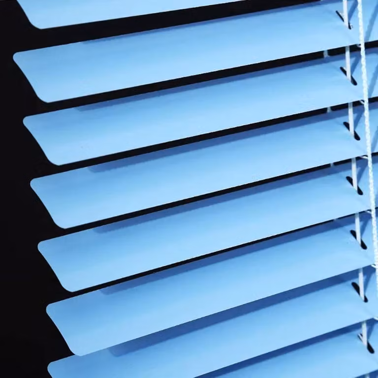 Aluminium Jaloezieën Blauw - Horizontale Raambekleding met 25mm Lamellen - Breedte: 75 cm, Hoogte: 190 cm