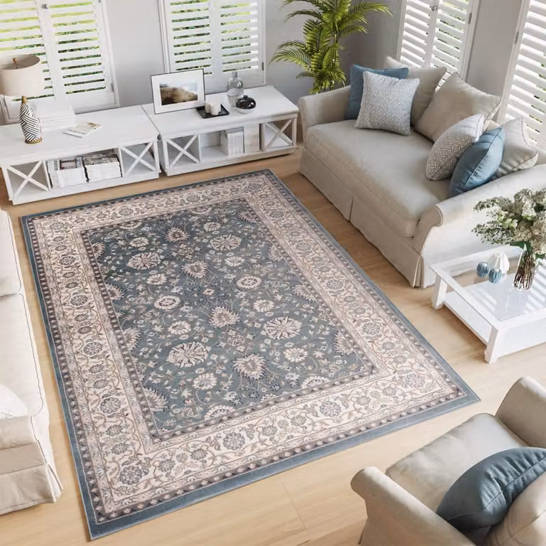 Tapiso Colorado Vloerkleed Grijs met Bloemenmotief B/D: 140 x 200 cm