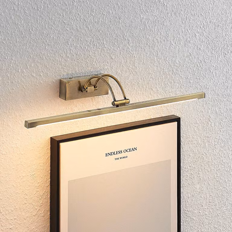Lucande Felena LED wandlamp voor schilderijen - Brons / Oud-messing - Metaal