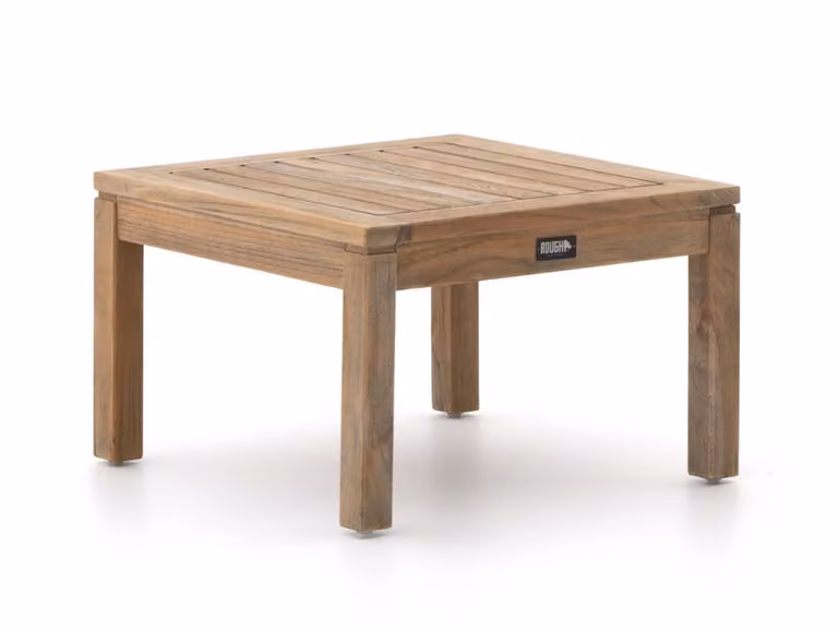 ROUGH Furniture Bijzettafel tuin van teakhout, vierkant, bruin/grijs, B/D/H: 60 x 60 x 38 cm