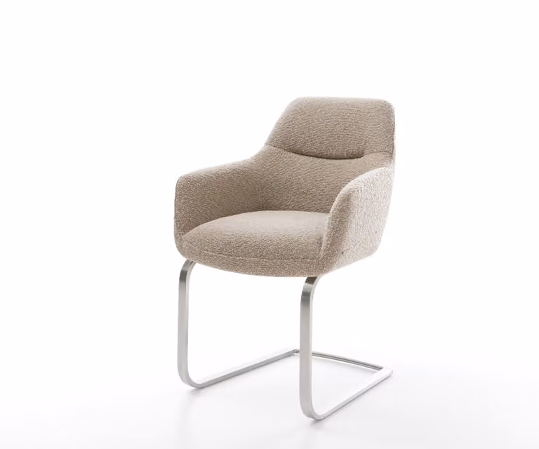 DELIFE Pejo-Flex Sledemodel Bank met Bouclé Bekleding en Pocketveer Kern in Beige en Bruin