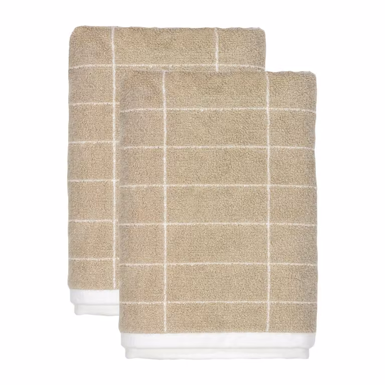 Mette Ditmer Tile Stone gastenhanddoek 2-pack Sand-off white B: 38 cm, L: 60 cm