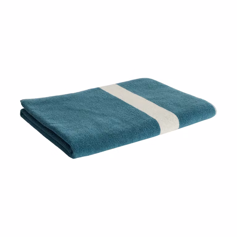 HAY Stripe handdoek Petrol blue, 100 x 150 cm