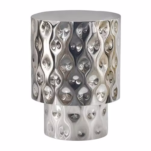 WOHNLING Bijzettafel Markant Rond Aluminium Zilver B/D/H: 36 x 36 x 50 cm