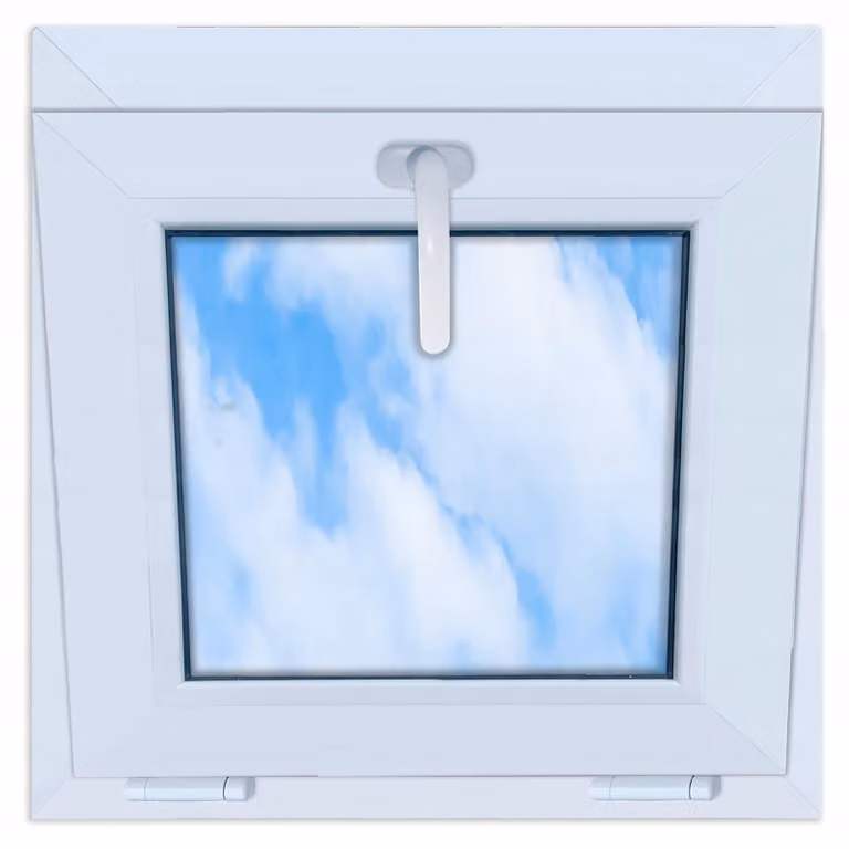 LORAC Wit PVC-raam met dubbel glas, kiepbaar, B/H: 55 x 55 cm