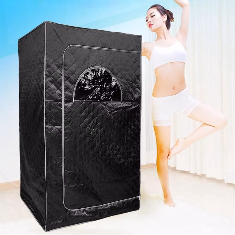 Draagbare Stoom Sauna Zwart - Thuis Spa voor Ontspanning - B/D/H: 100 x 80 x 170 cm