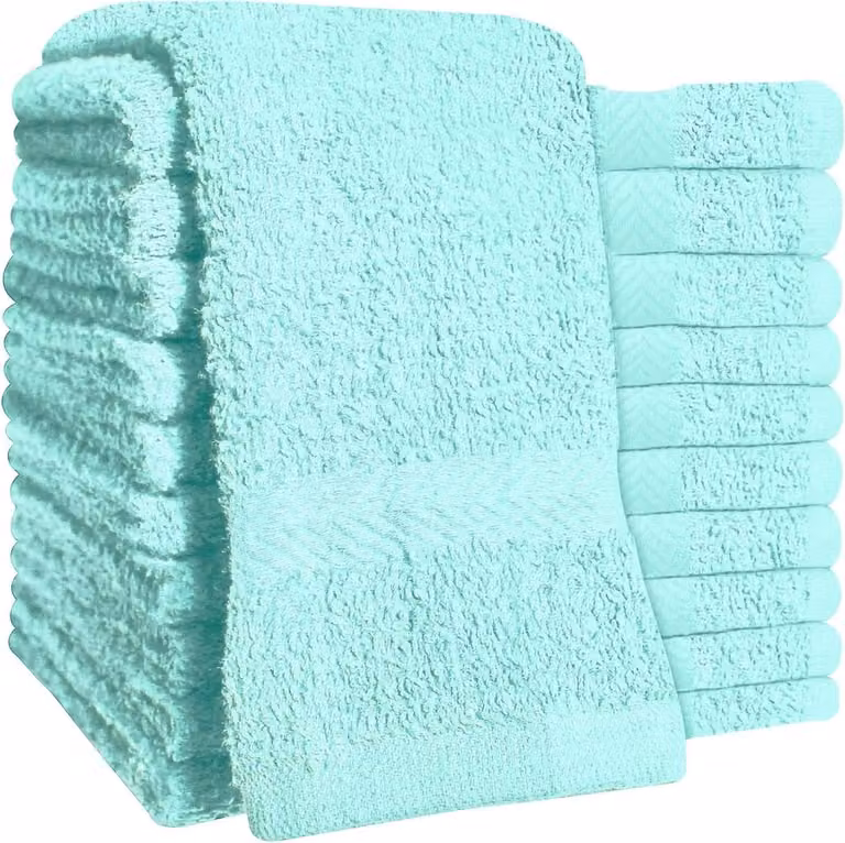 Set van wasdoeken voor dagelijks gebruik, 100% katoen, 30 x 30 cm, Mint