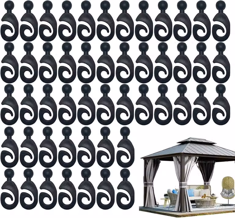 50 stuks roestvrije outdoor gordijnhaakjes voor zonwering binnen en buiten