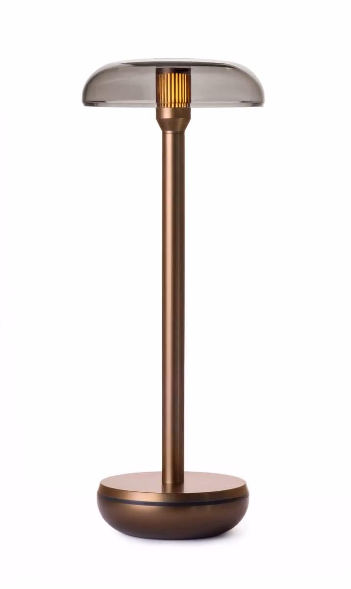Humble Air Bronze - Smoked oplaadbare tafellamp in aluminium en glas