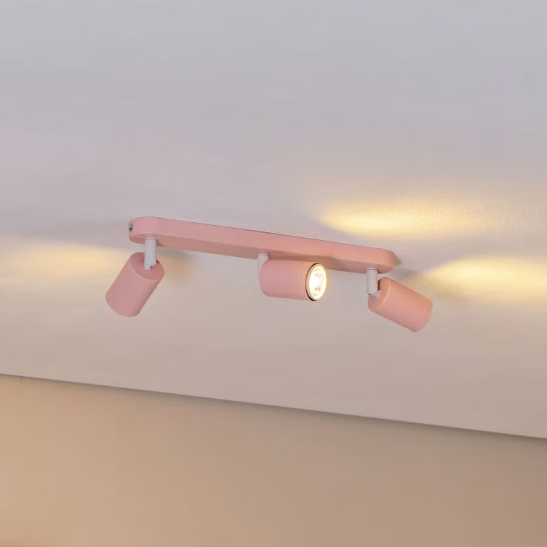 TK Lighting Plafondspot Livia, 3-lamps, Roze/Paars, Metaal, GU10, Dimbaar, Breedte: 52 cm