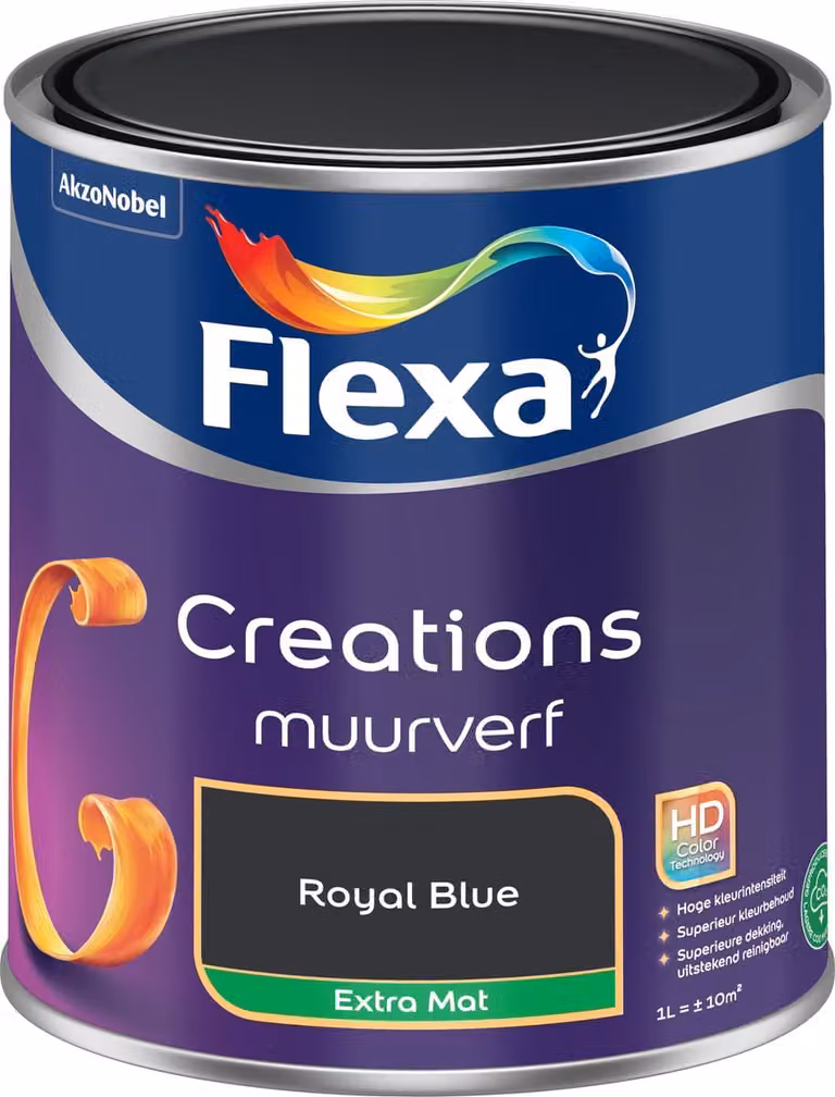 Flexa Creations Muurverf Extra Mat - Royal Blue - 1 l