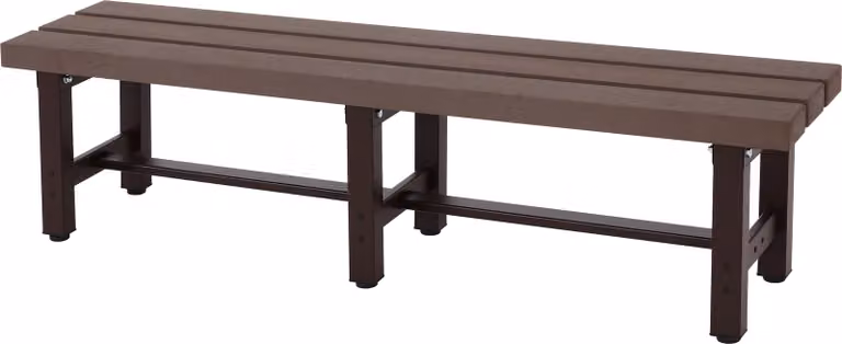 Mendler Alu tuinbank HWC-K60, weerbestendig WPC, bruin, 150 cm