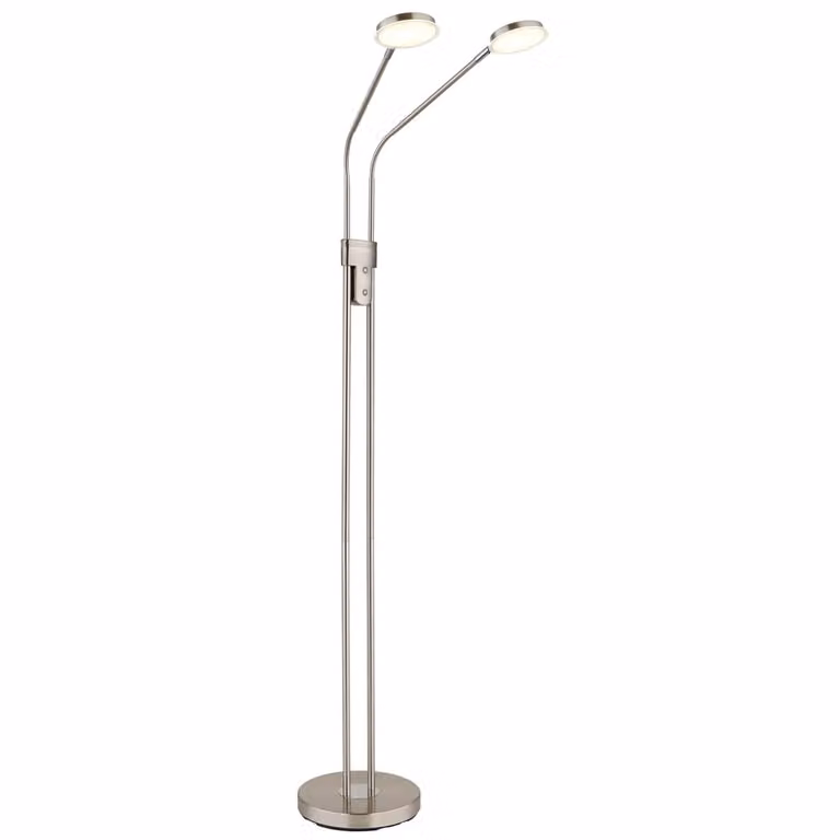 Globo Silvio Dubbele Vloerlamp - Zilver/Grijs