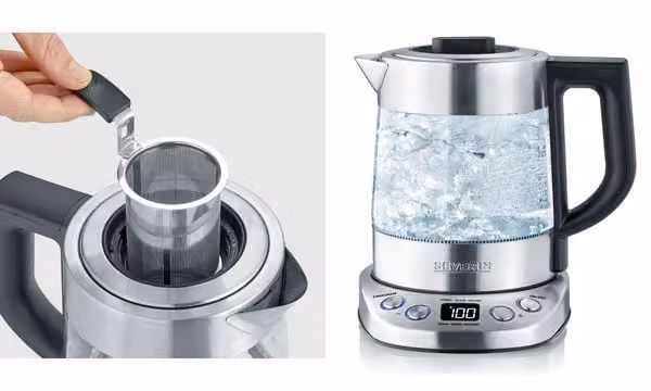 Severin WK 3473 Deluxe Waterkoker van glas en roestvrij staal