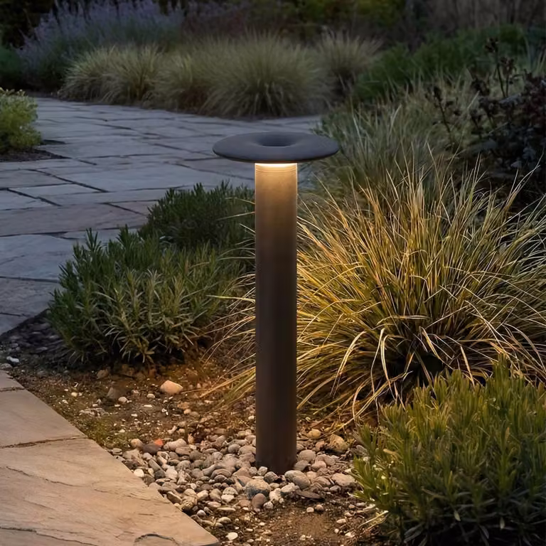Lucande Haloa LED tuinpadverlichting, zwart, aluminium, modern, hoogte: 50 cm