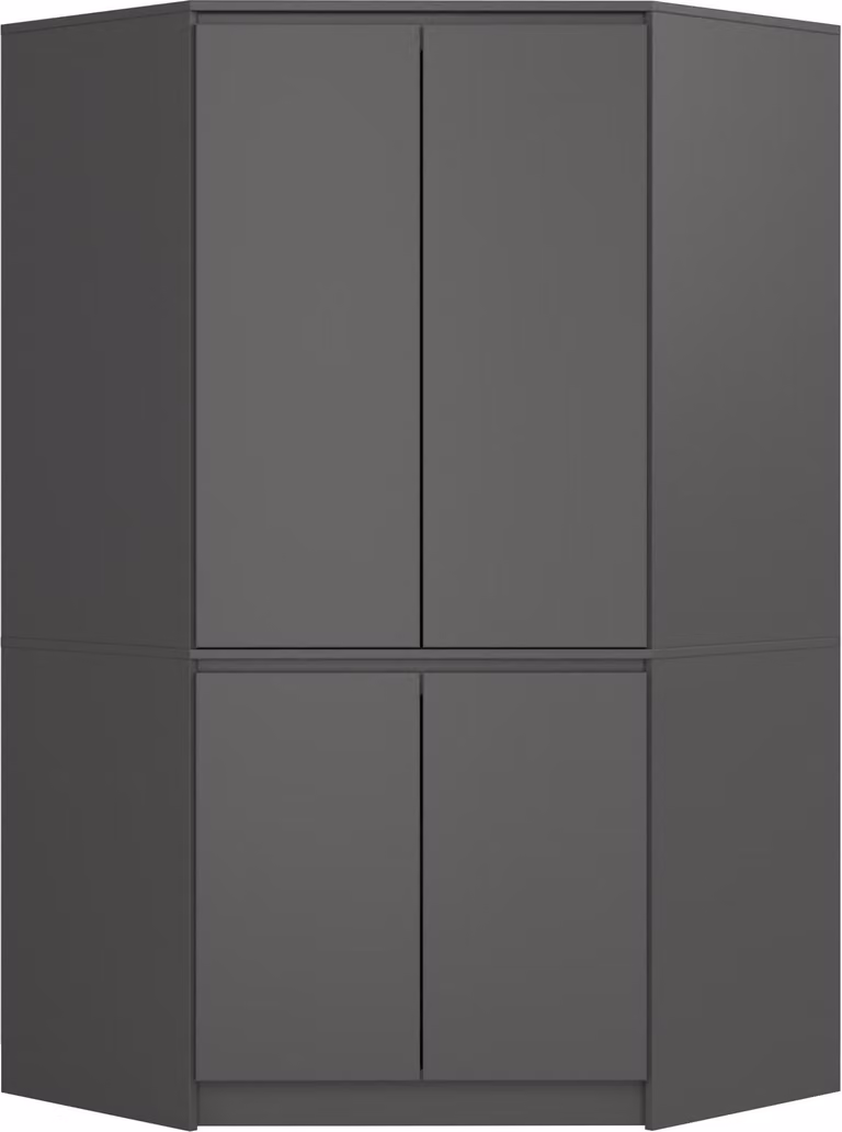 Akord Kledingkast met 4 deuren en 6 planken, grafietgrijs, B: 100 cm, H: 180 cm, D: 50 cm