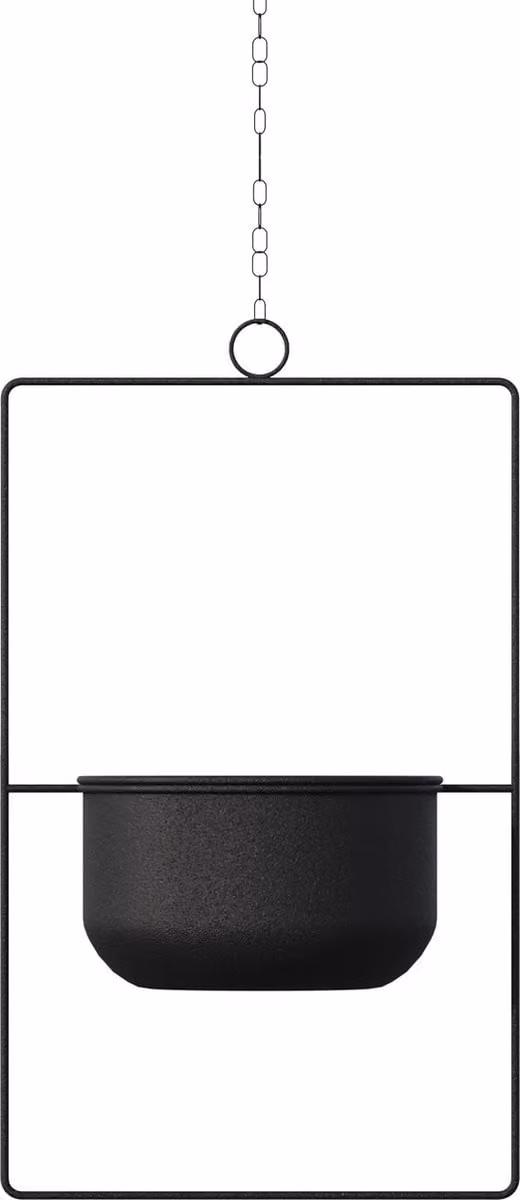 Skye Decor Decoratieve hangpot Parapet - Zwart - Metaal - B: 25 cm, D: 17 cm, H: 40 cm