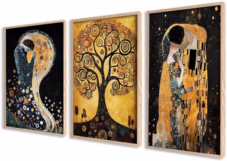 Set van 3 Wanddecoratie Prints Multi - Posterset - 40 x 50 cm