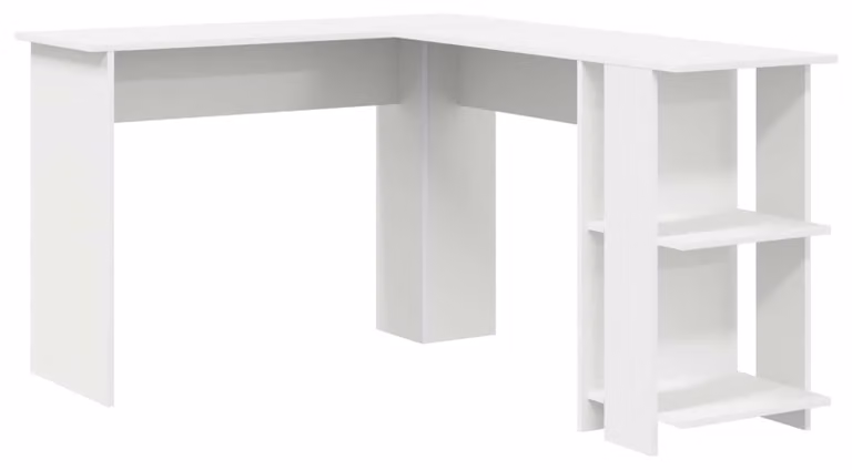 vidaXL Hoekbureau, wit, houtvezel, B: 140 cm, D: 113,5 cm, H: 75 cm