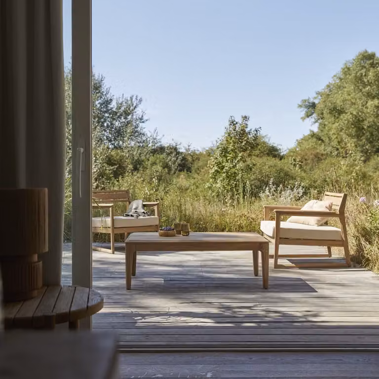 Tikamoon Vasco 2-zits loungeset van massief teak - Naturel