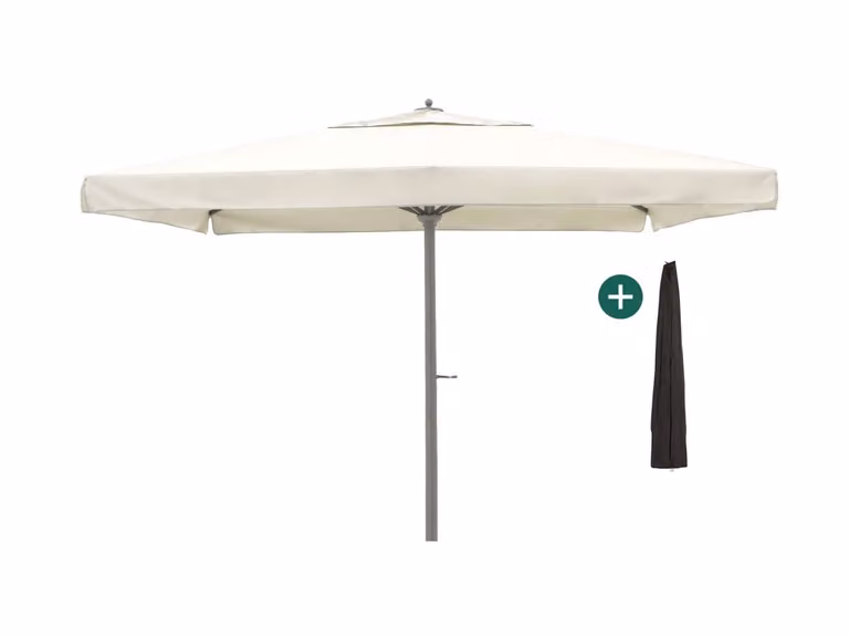 Parasol Shadowline Java Rechthoekig Grijs Wit inclusief hoes 400 x 400 cm