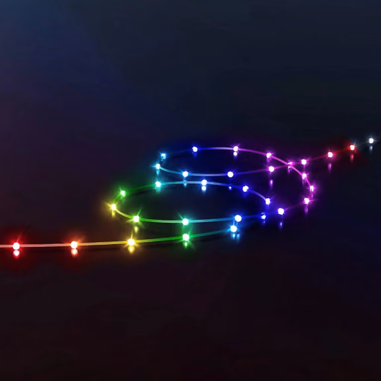 Twinkly Dots LED lichtketting RGB, zwart, 10m, dimbaar, IP44